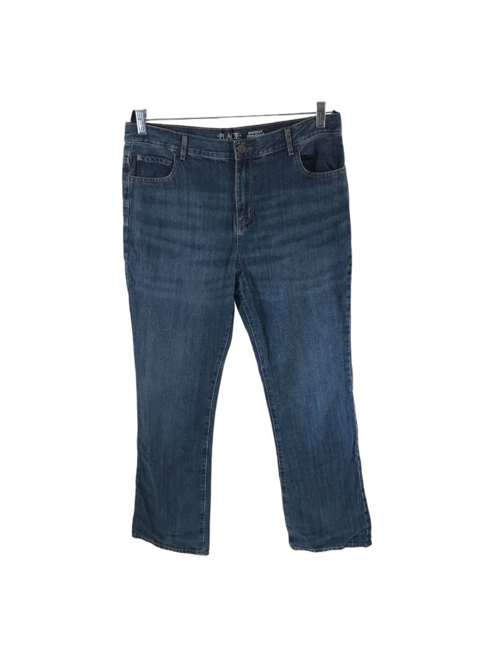 The Childrens Place Boys Bootcut Jeans Size 20 Husky Dark Wash 100% Cotton
